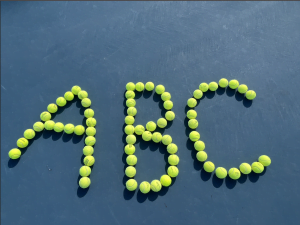 ABC made of tennis balls